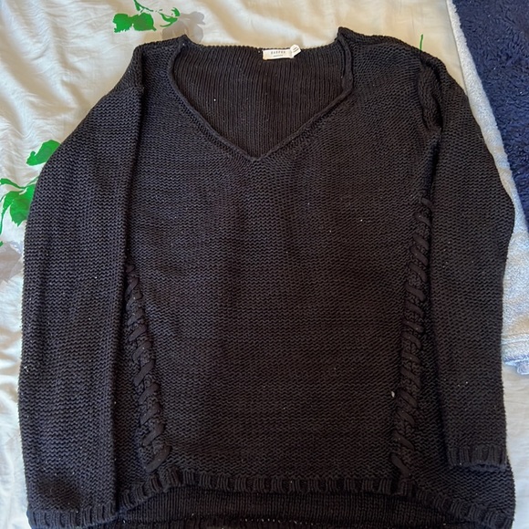 Francesca’s Collections Harper Heritage Black Braided Sweater - Picture 3 of 6